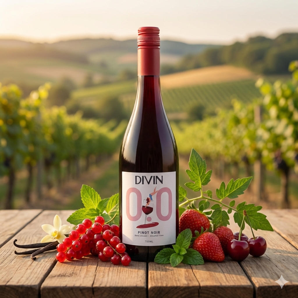 Divin Pinot Noir 0.0% - Alcohol - Free Red Wine - Alcfree.ch