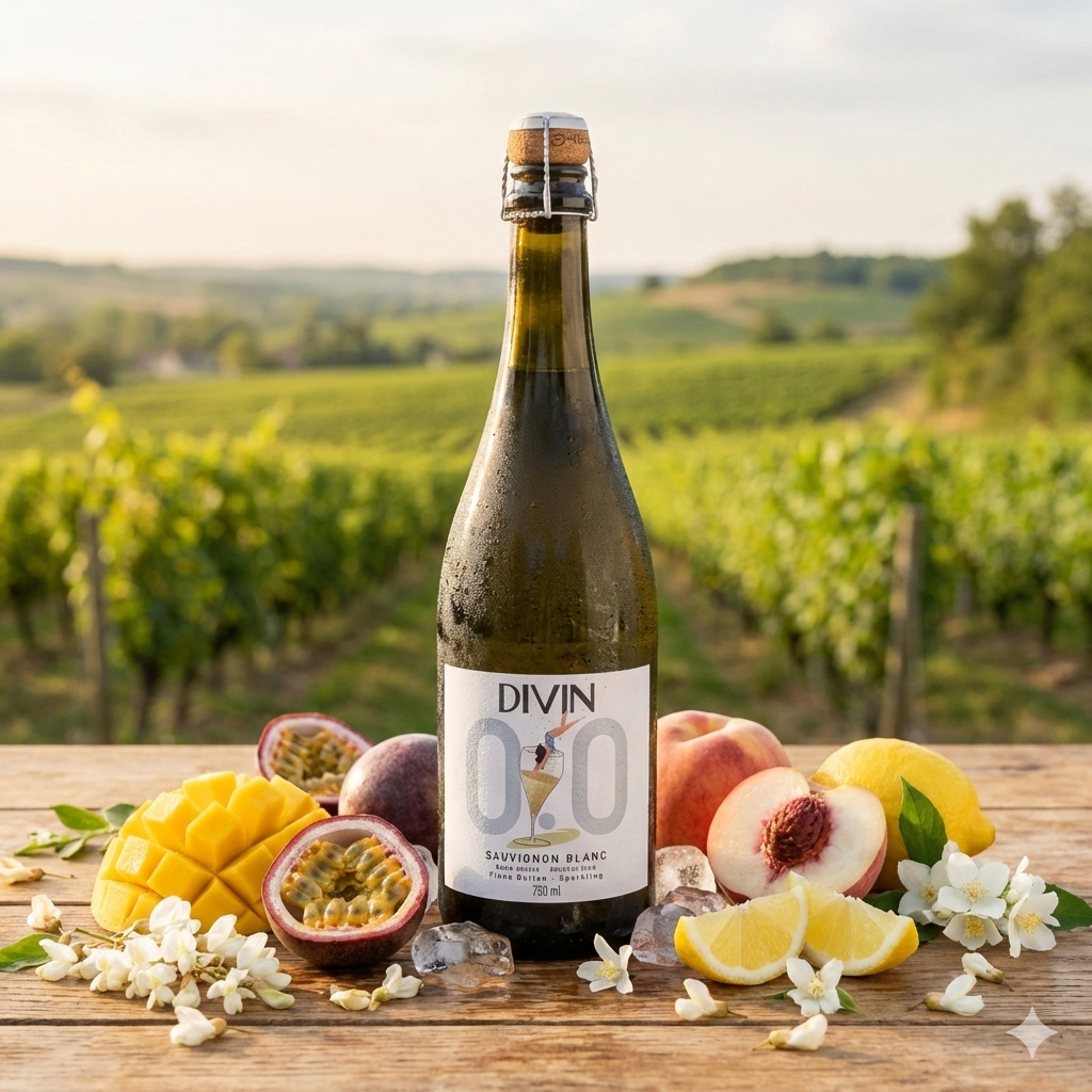 Divin Sparkling White Sauvignon Blanc 0.0% - Alcfree.ch